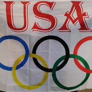 3x5 Olympic Rings USA flag & Olympic RingTemporary Tattoos
